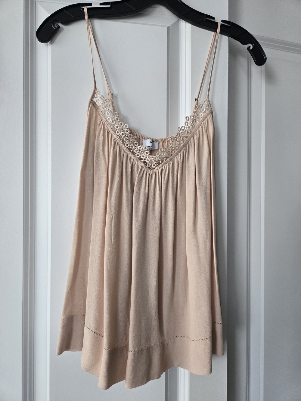 SUNCOO Blush Lace-Trim Silk Camisole